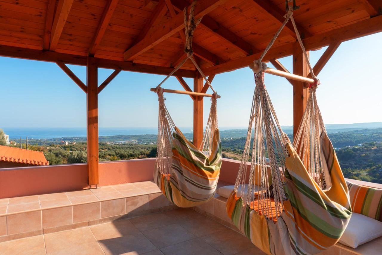 Villa Sunset With Stunning Sea View, Kids Area And Hammocks On Roof Terrace Agia Triada Luaran gambar